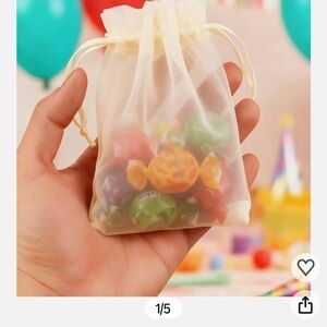 Sheer Cream Party Favor Bags set of 25